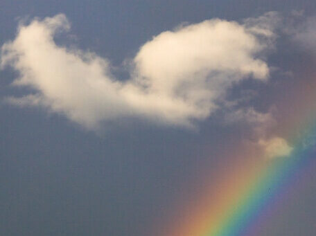 Cloud in the sky with rainbow